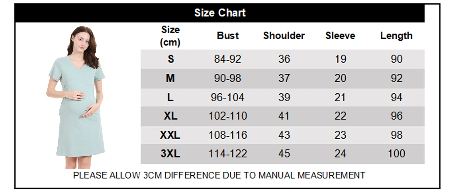 Vestido de maternidad talla grande Emotion Moms vista frontal