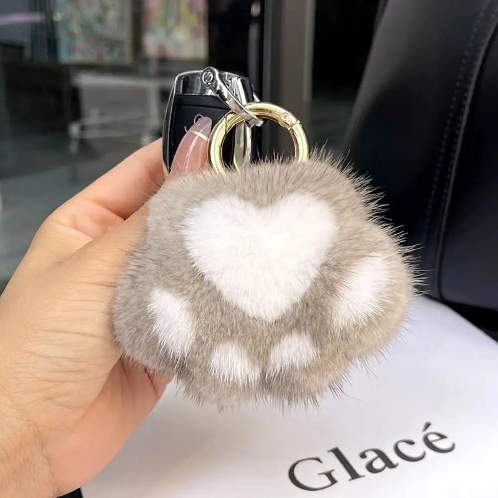 Llavero de peluche suave con pata de gato - para mochila y llaves - imagen 5