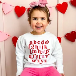 Sudadera con capucha infantil – Estampado de letras y corazón