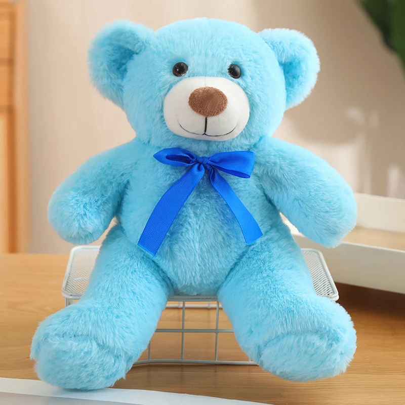 Almohada de peluche de oso pequeño Kawaii con lazo encantador - imagen 4