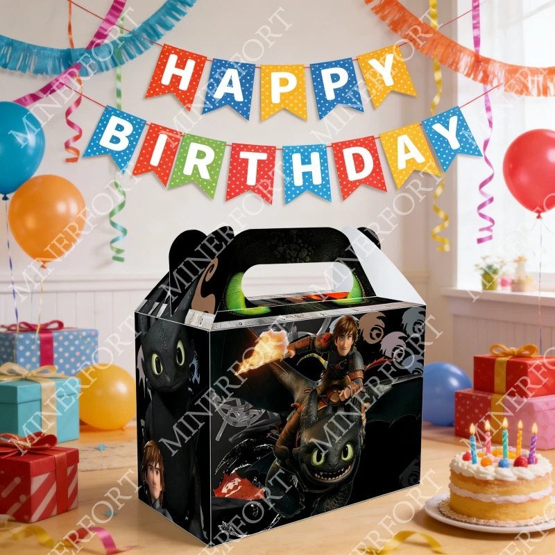 Caja de dulces de papel Cómo entrenar a tu dragón para fiestas - imagen 5