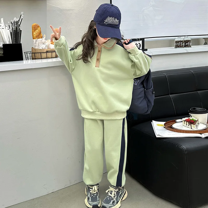 Conjunto de sudadera niña dos piezas otoño cálido y cómodo - imagen 4