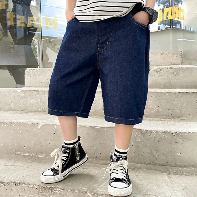Pantalones cortos de mezclilla infantiles de algodón finos veraniegos - imagen 5