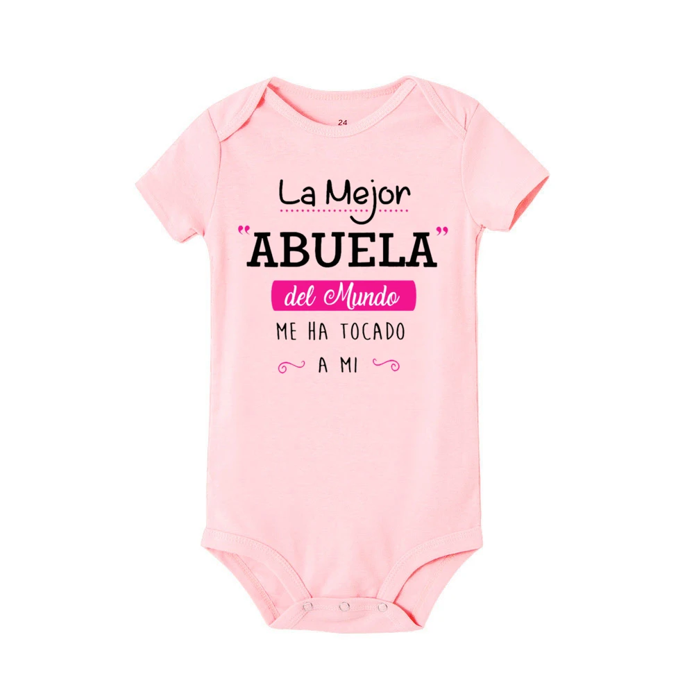 Body pelele verano bebé – Estampado la mejor abuela del mundo - imagen 3