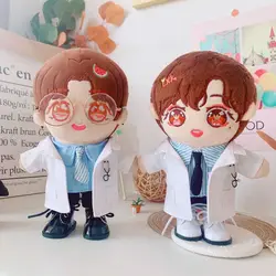 Traje uniforme de algodón para muñecas Idol con top y abrigo blanco