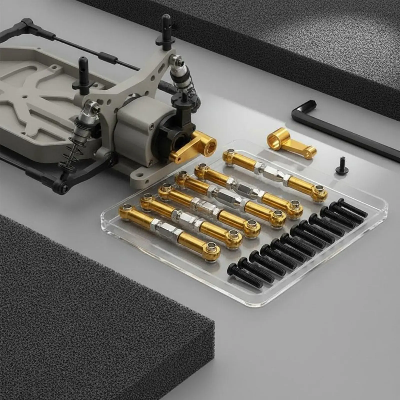 Kit de dirección para coches RC con varillaje metálico y servo - imagen 2