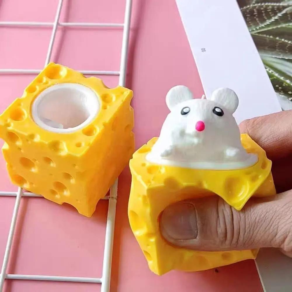 Juguete antiestrés infantil ratón y queso PVC fidget divertido - imagen 3