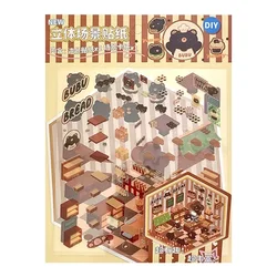 Escena de pegatinas 2.5D creativa para niños – Cortada a mano