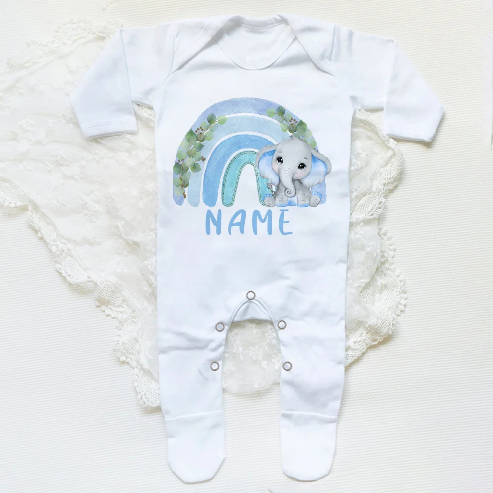 Pijama suave con nombre para bebé – Estampado animales del bosque - imagen 2