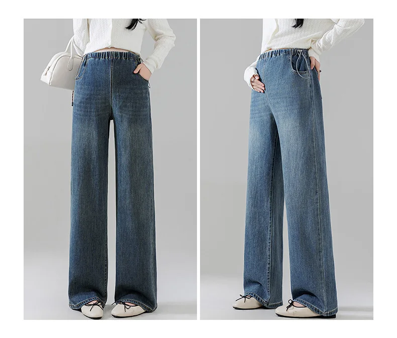 Estilo casual con vaqueros anchos de maternidad