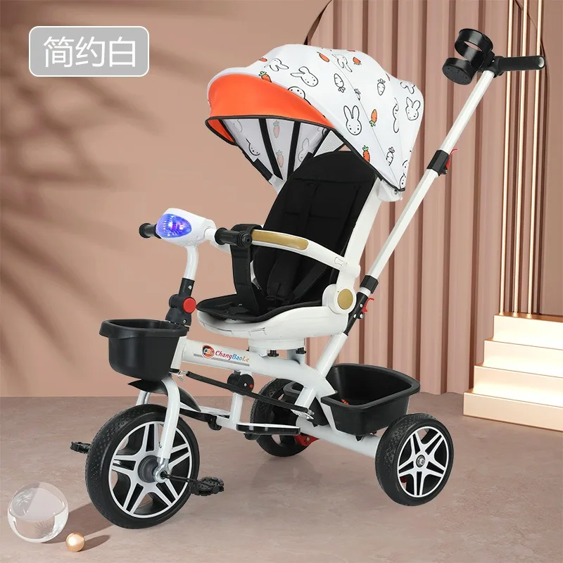 Triciclo rickshaw para bebé – Cochecito de bicicleta giratorio - imagen 4