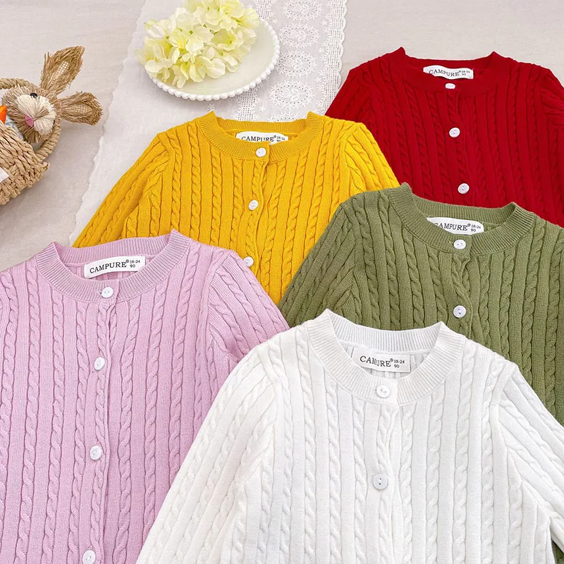 MILANCEL Cárdigan de punto fino de primavera para niños retro - imagen 4