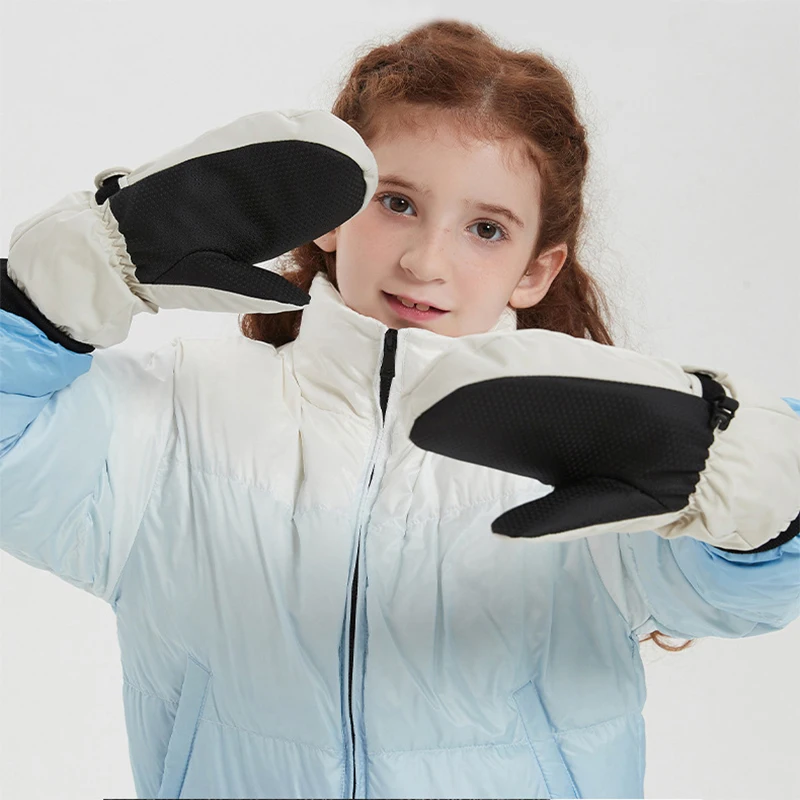Manoplas infantiles impermeables para nieve con puños largos cálidos - imagen 5