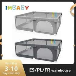 IMBABY Parque infantil gris con zona protección