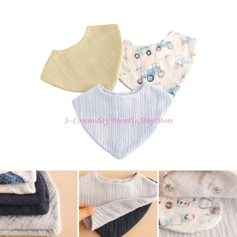 Babero bandana infantil de algodón en triángulo - imagen 4