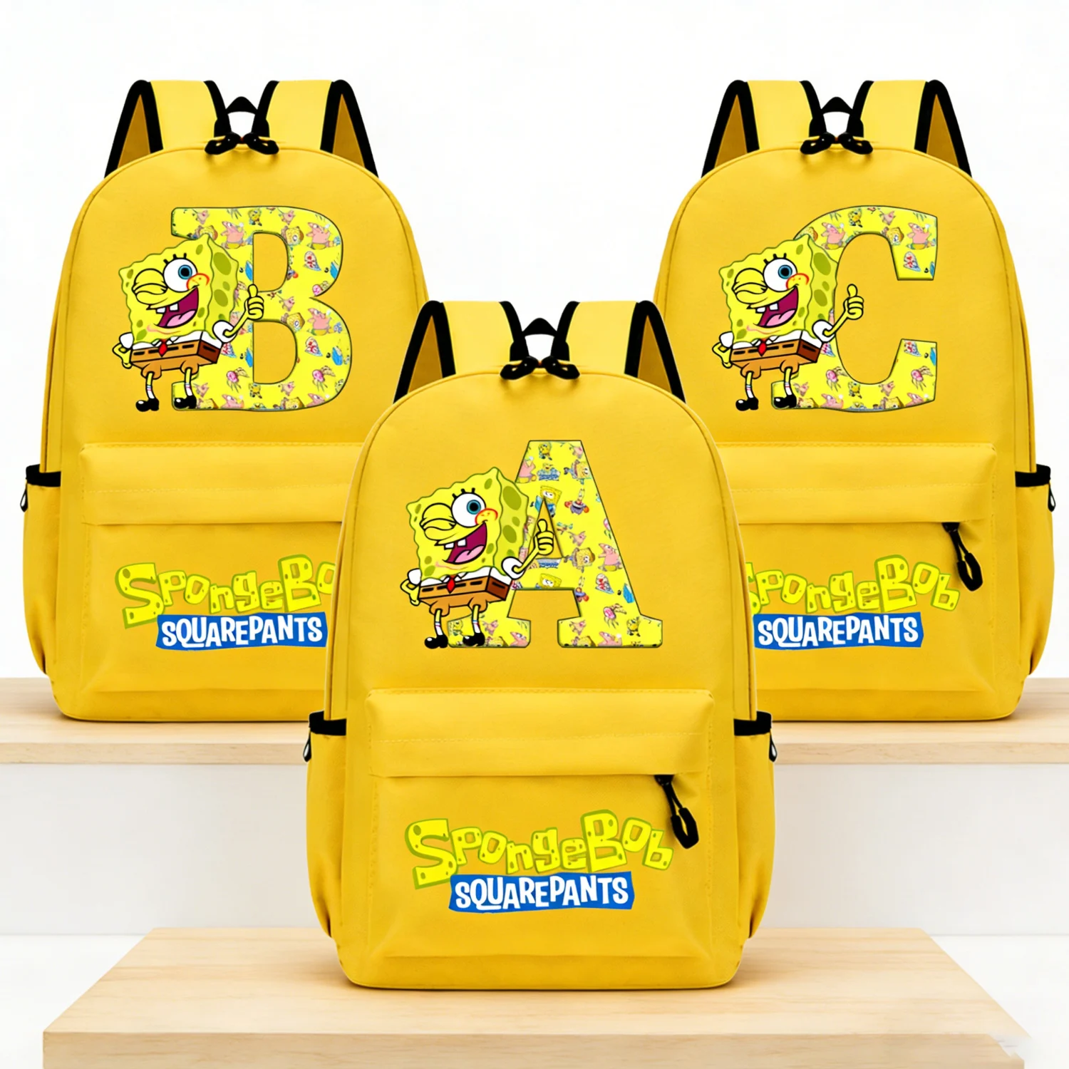 Mochila escolar de Bob Esponja amarilla para niños – diseño anime