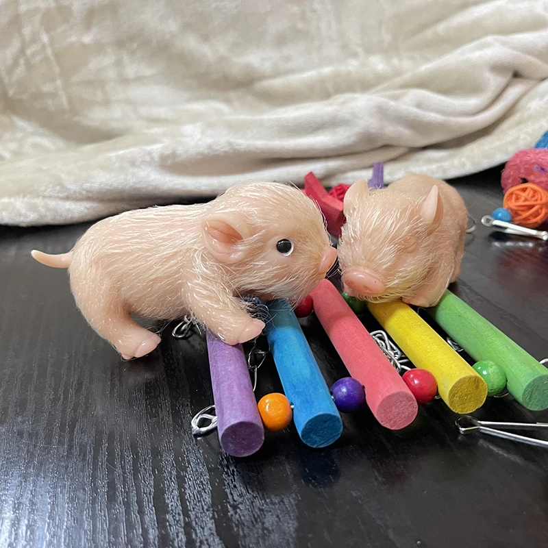 Muñeco reborn cerdito realista de silicona suave, pelo implantado - imagen 4