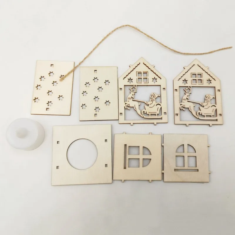 Adornos navideños de madera para casa y manualidades infantiles - imagen 3