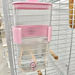 Bebedero de pared para pájaros sin goteo con grifo