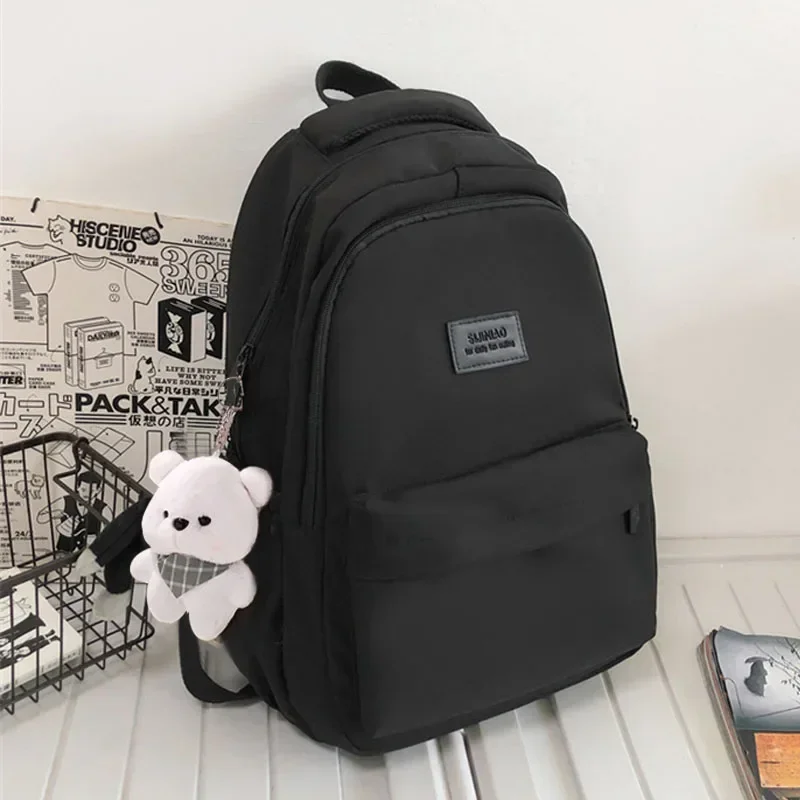 Mochila escolar color liso versátil para niñas de secundaria - imagen 4