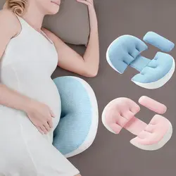 Almohada para embarazo en forma U con soporte abdominal ajustable