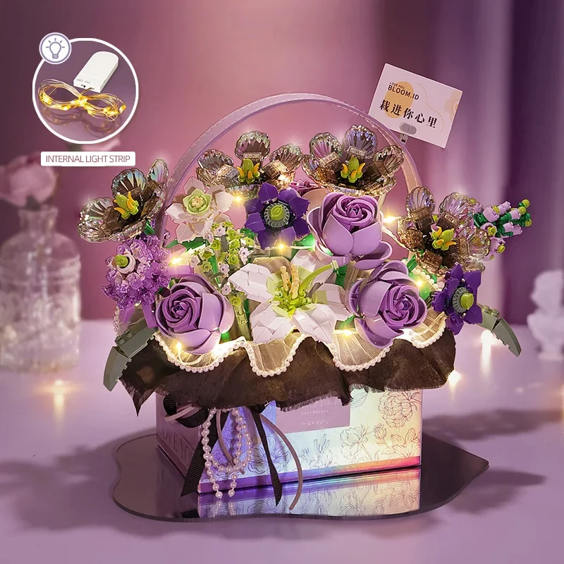 Bloques de construcción con flores rosadas para niñas - imagen 3