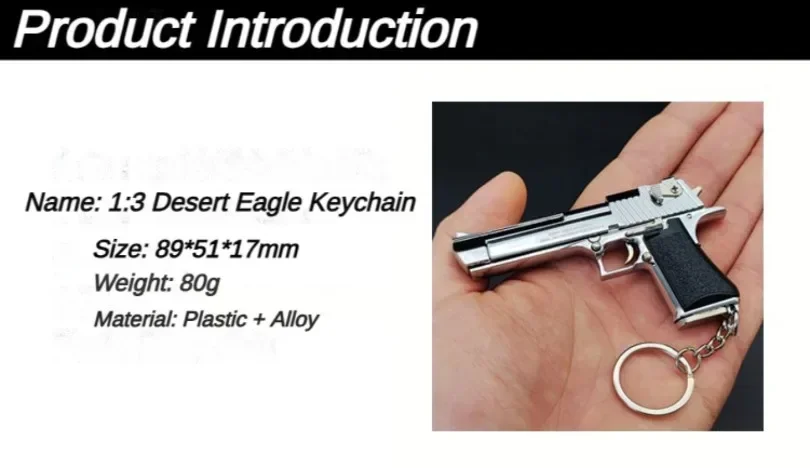 Réplica frontal de la mini pistola PUBG llavero