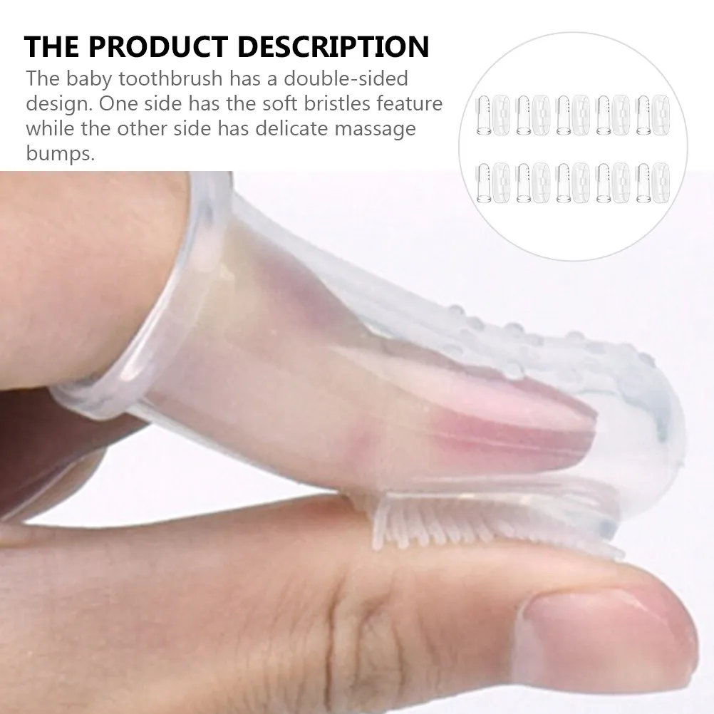 Cepillos de dientes de silicona para bebé doble cara suave - imagen 4