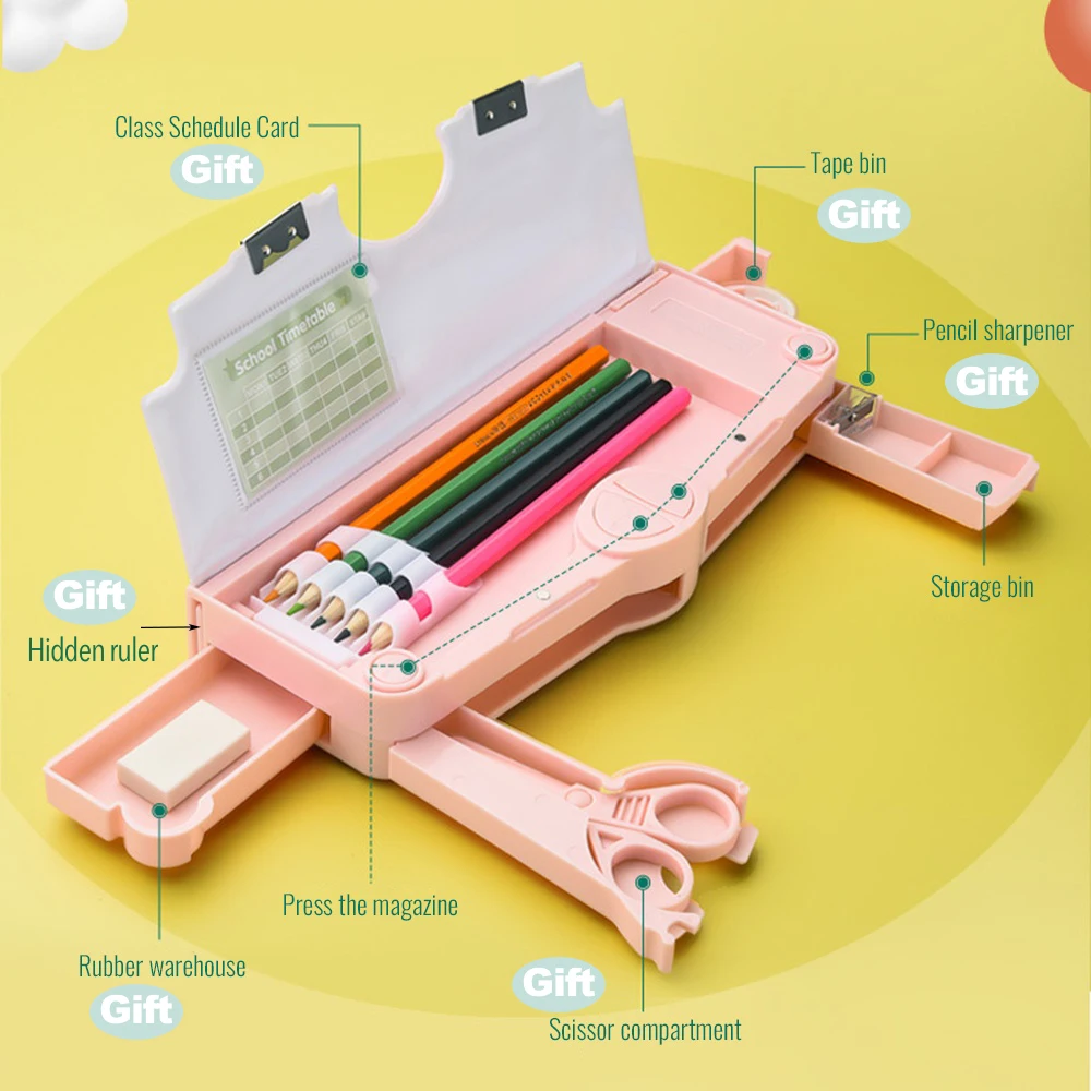 Estuche escolar Kawaii para niña – Diseño compacto y divertido - imagen 4