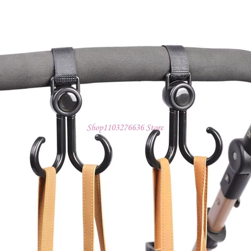 R6FD Gancho doble para cochecito de bebe – Multifuncion para viajes - imagen 3