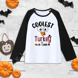 Camiseta raglán Acción de Gracias para niños y niñas