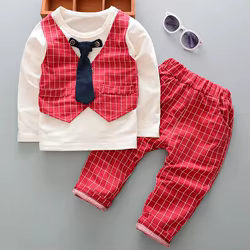 Conjunto bebé de algodón: camiseta, pantalón para primavera y otoño