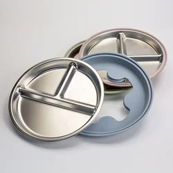 Plato bebé acero inoxidable con ventosa y mangas silicona