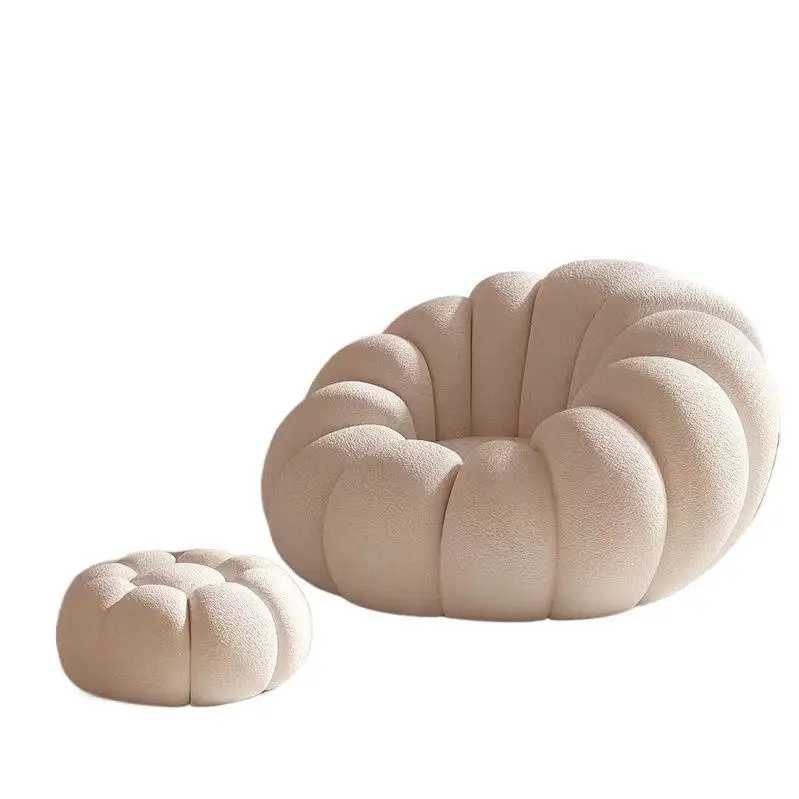 Sofá infantil de suelo calabaza crema – Estilo nórdico y princesa - imagen 3