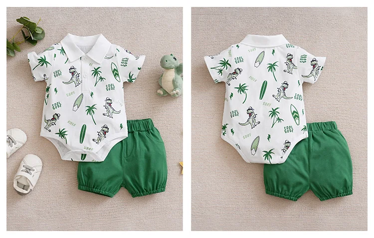 Ropa de verano para recién nacidos con piezas de manga corta