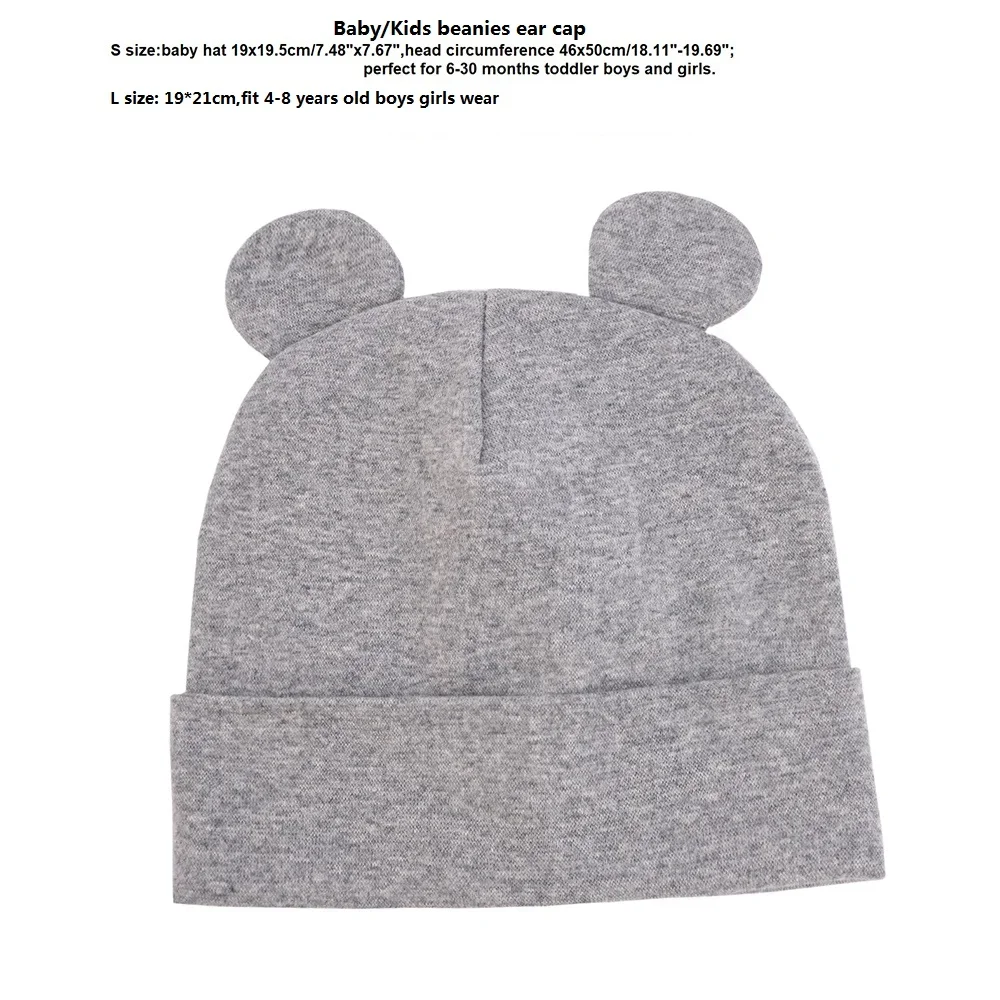 Gorro de bebé de algodón de color liso para primavera y otoño - imagen 3