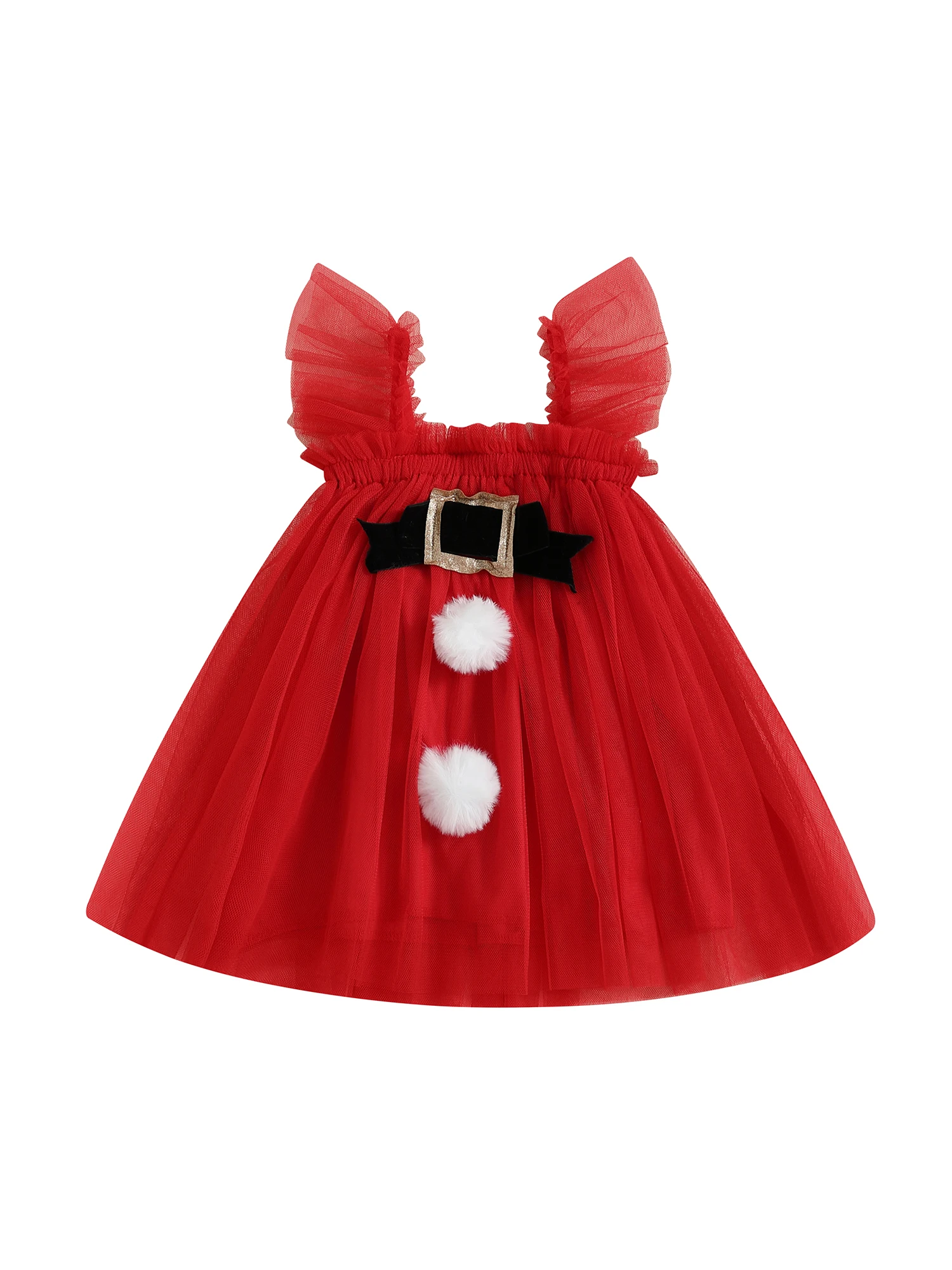 Vestido navideño de tul para niñas estilo princesa