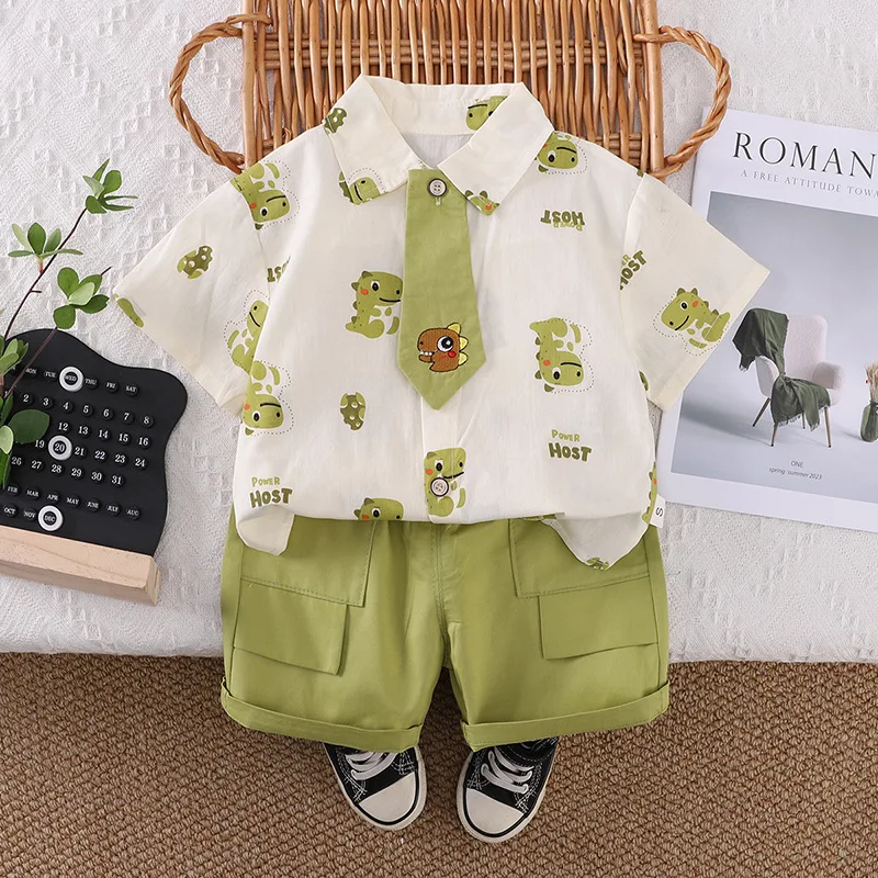 Conjunto de verano para bebé: camisa manga corta y pantalón corto - imagen 2