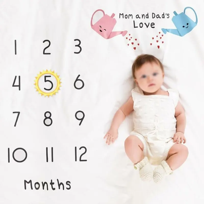 Kit accesorios fotos bebé - Manta fondo y calendario neonatal - imagen 2