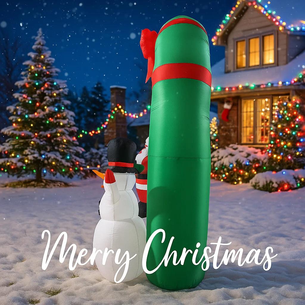 Arco inflable navideño decorativo con efecto luminoso