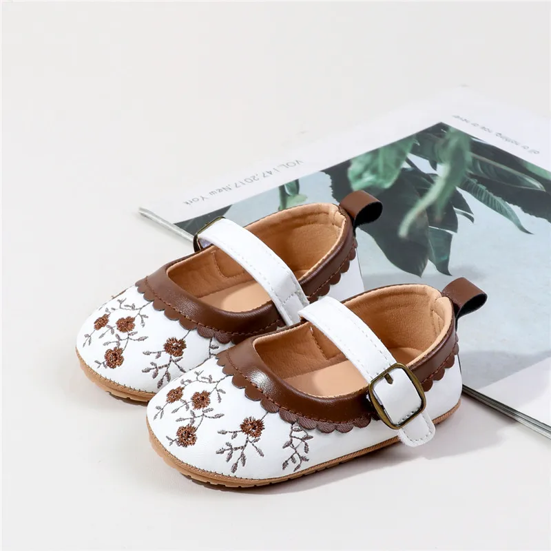 Zapatos de bebé princesa con flores para niña, antideslizantes - imagen 5