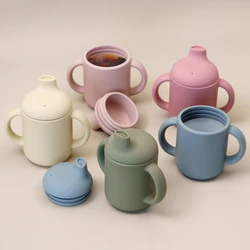Taza portátil de silicona para bebé con mango ergonómico
