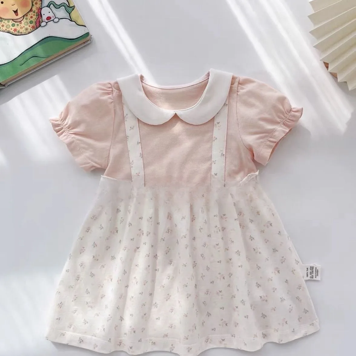Vestido verano bebé algodón suave manga corta para niña – Falda A - imagen 2