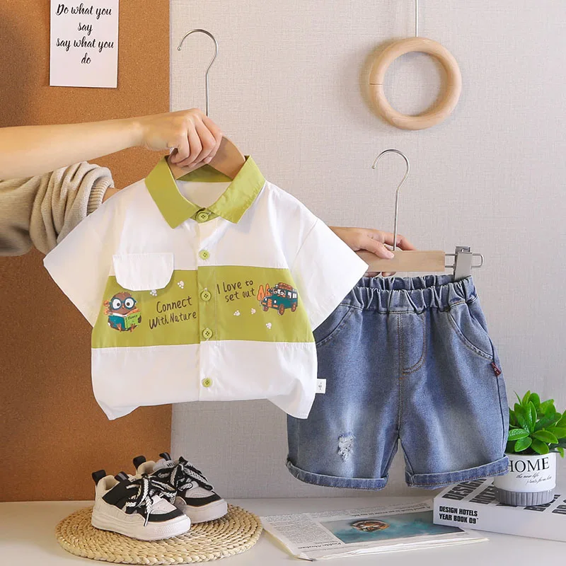 MILANCEL conjunto de verano para niños con camisa y pantalón vaquero - imagen 4
