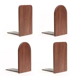 Sujetalibros de madera natural resistentes para escritorio y libros