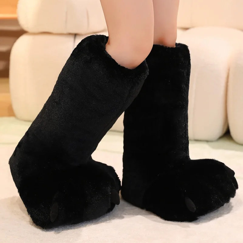 Pantuflas de felpa con forma de pata para niña – Cómodas para casa - imagen 2