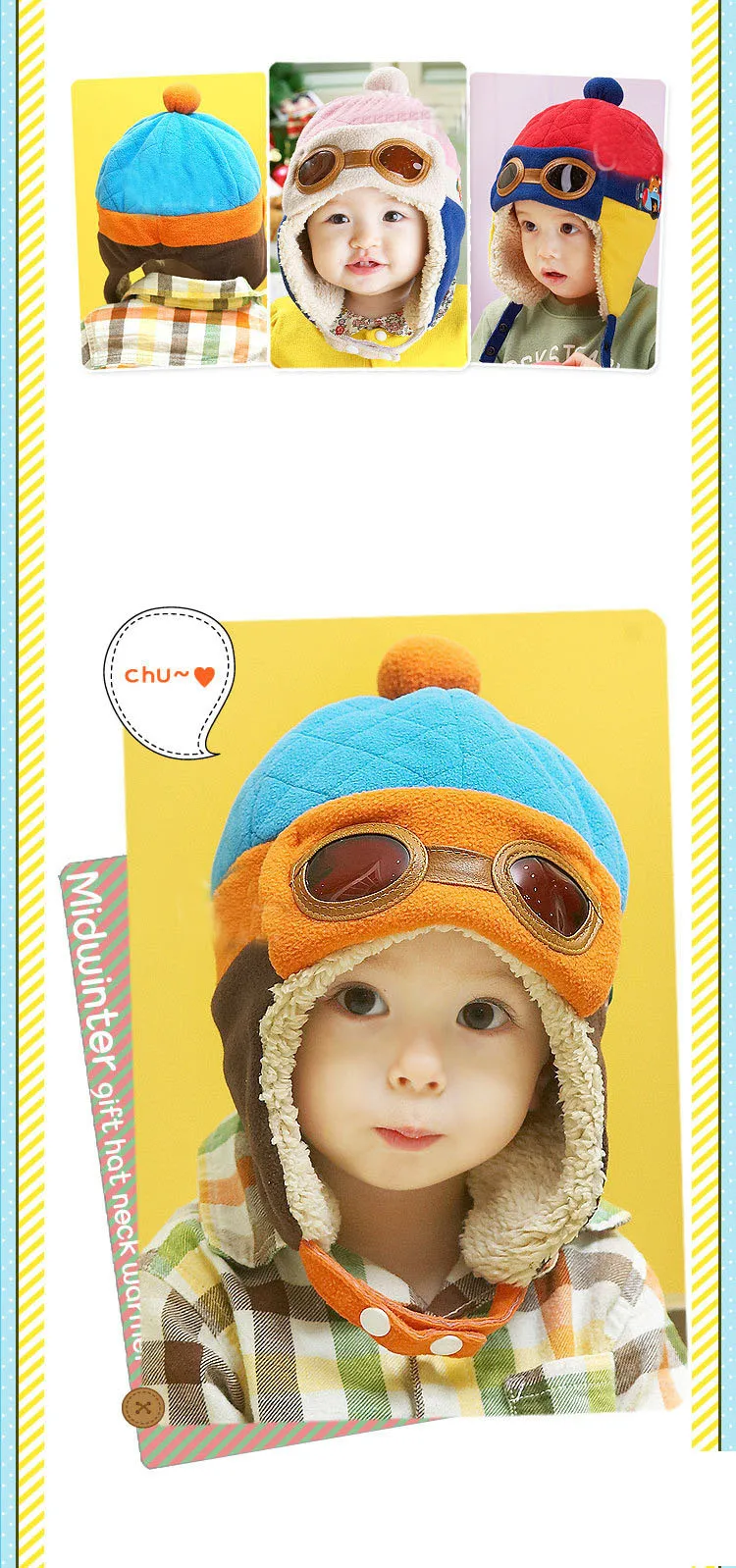 Gorro de piloto version coreana para niño