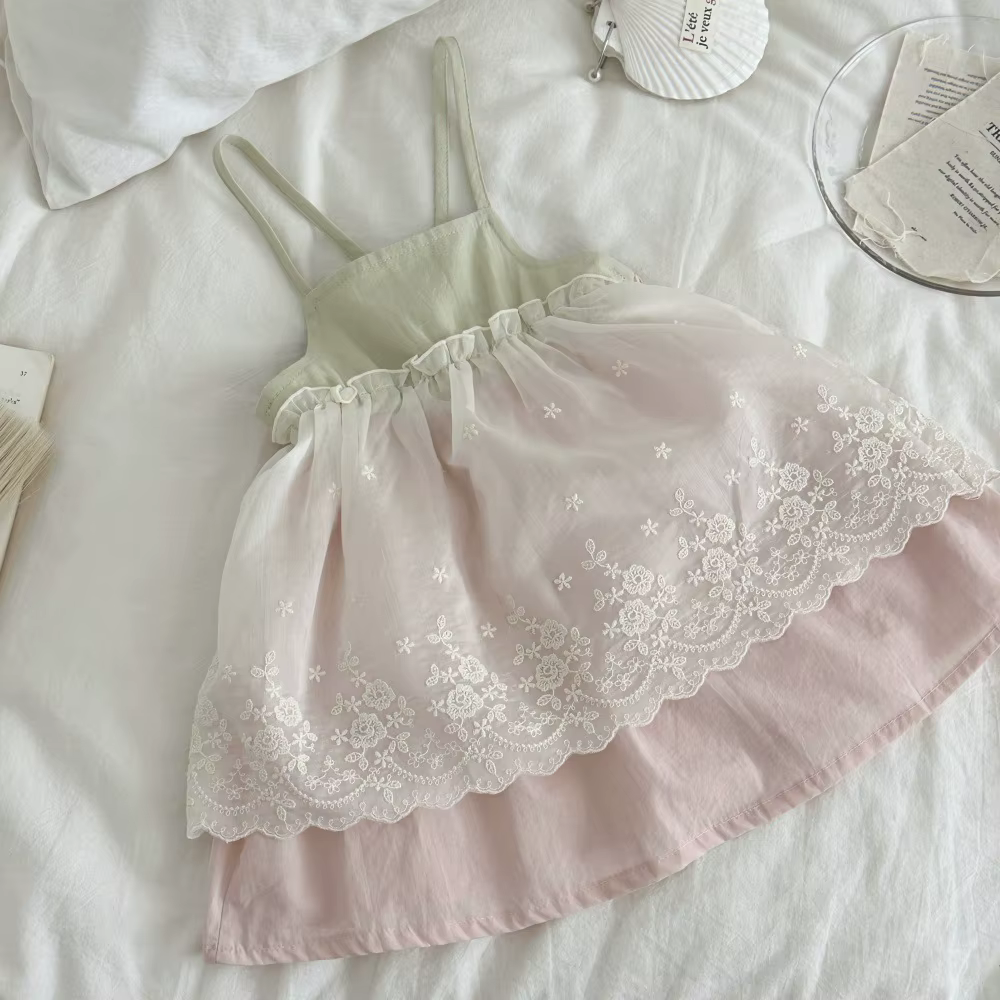 Milancel vestido de verano para bebé con flores bordadas y tirantes - imagen 2