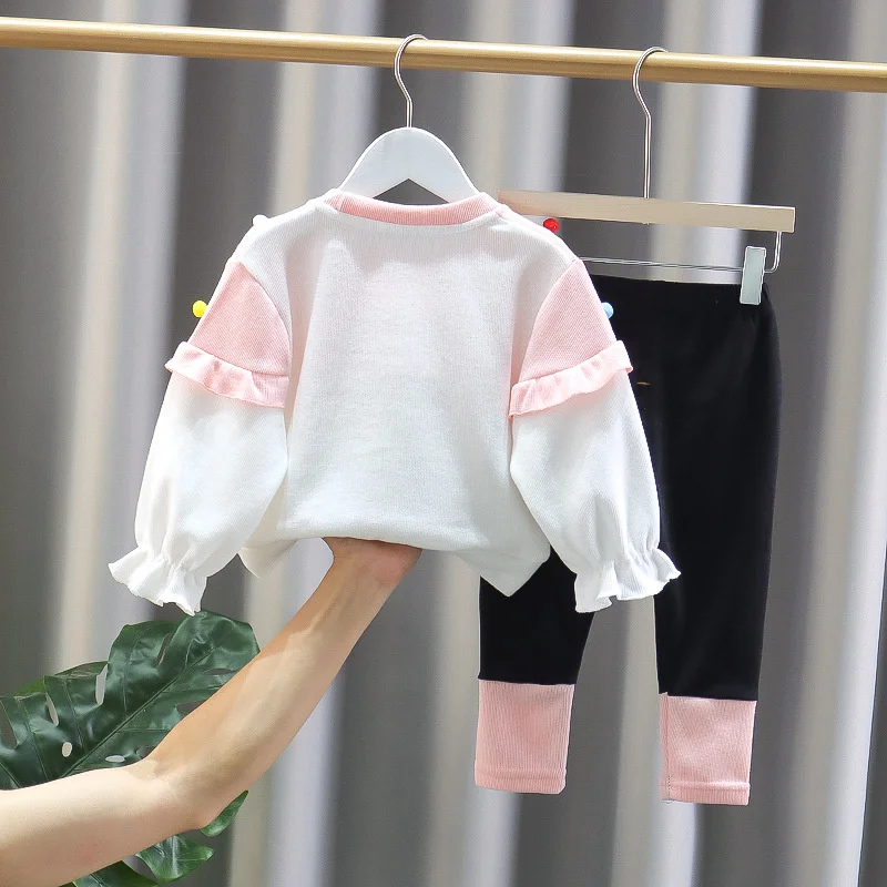 Conjunto chándal de algodón para niña incluye camiseta y pantalón - imagen 5