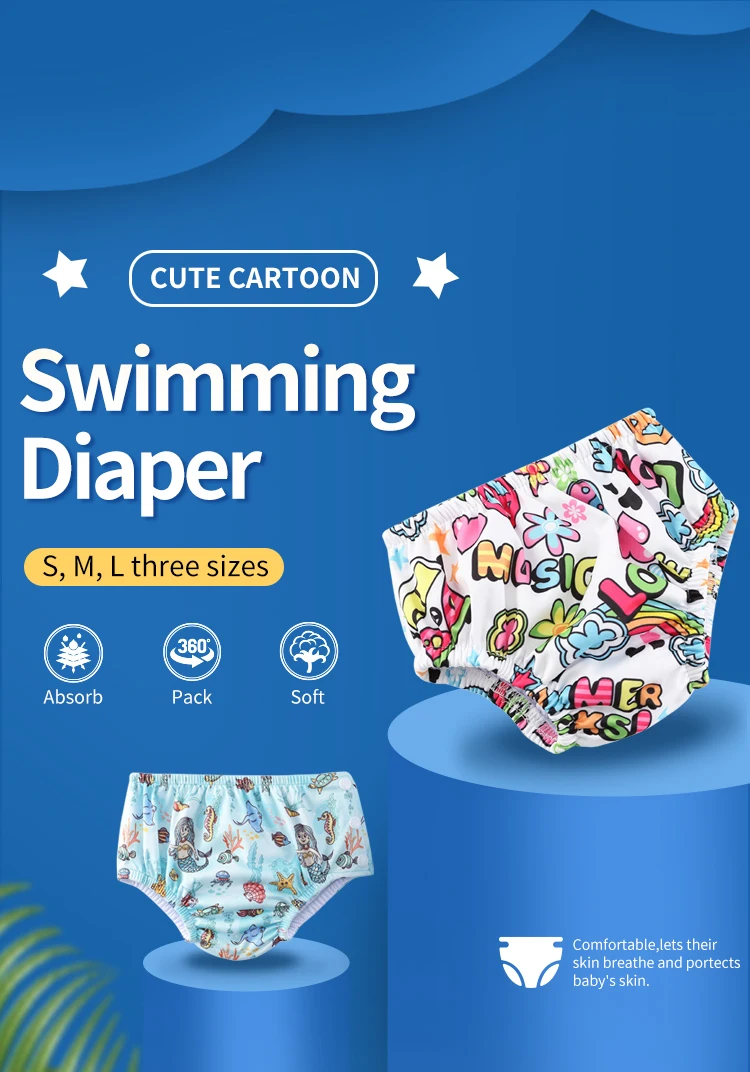 Pañal de natación infantil con apertura lateral